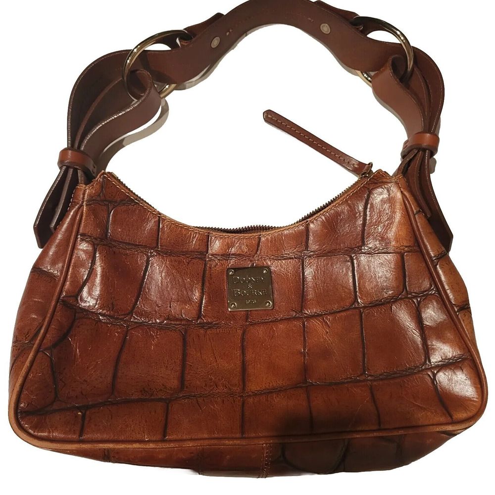 Dooney And Bourke Brown Leather Purse. Tortoise Shell Alligator Print Vintage